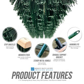 11" Green Stiff PVC Bristle Broom and Screw Fit Metal Handle